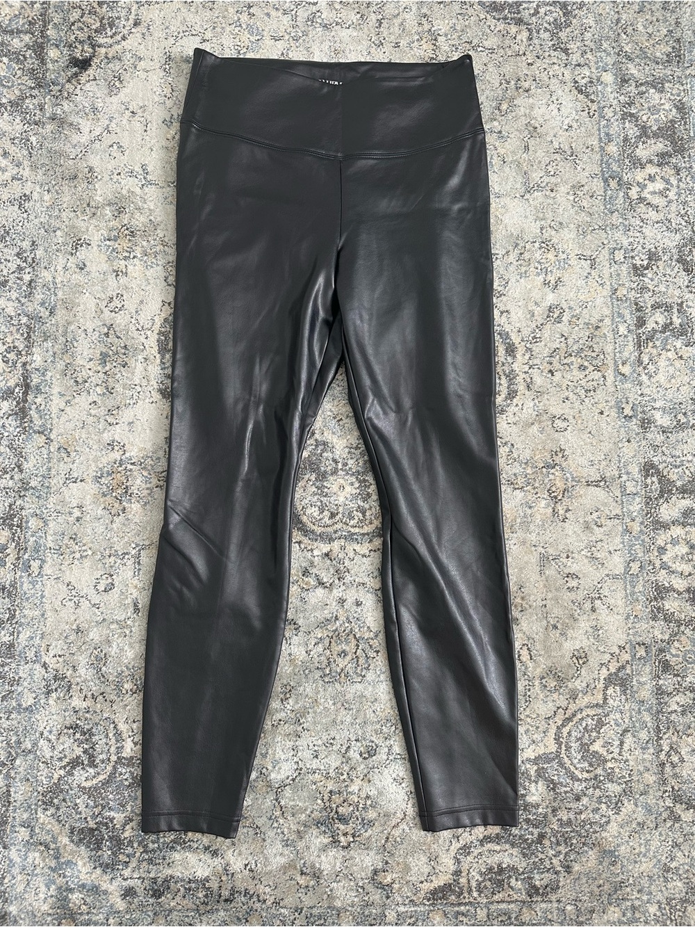 White House Black Market Black Faux Leather Runway Leggings 12